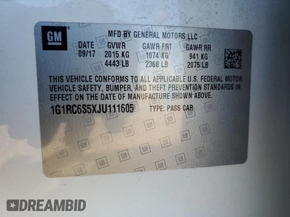 ✅ 2018 Chevrolet Volt LT • VIN: 1G1RC6S5XJU111605 • Lot: 81420663. Wystawiony na Copart z przebiegiem 44 725 mil. Bezpłatny archiwum sprzedaży aukcyjnych z USA i szczegółowy raport historii pojazdu na DreamBid. Zdjęcie 12.