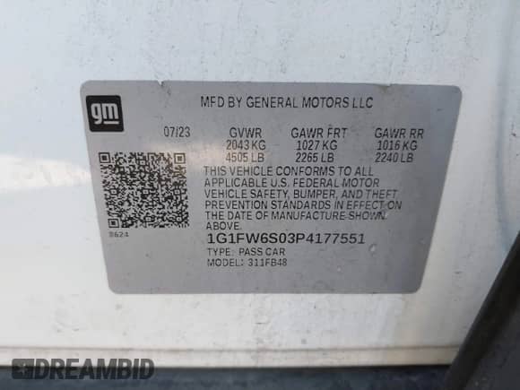 2023 Chevrolet Bolt EV 1LT с VIN 1G1FW6S03P4177551, выставлен на аукционе IAAI как лот 43268482 с пробегом 31 585 миль миль и . История ставок и продаж доступна на DreamBid. Изображение 9.