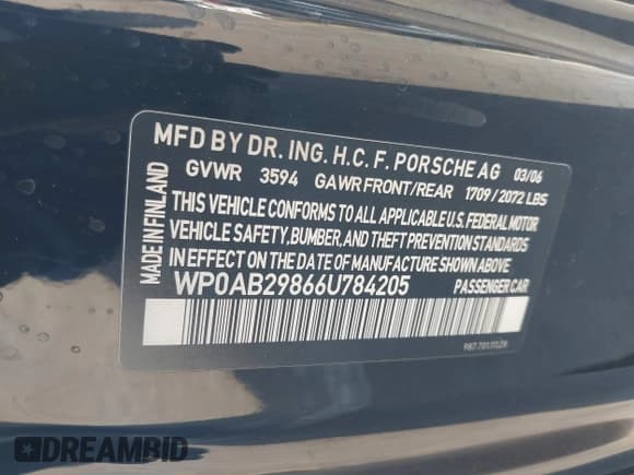 ✅ 2006 Porsche Cayman S • VIN: WP0AB29866U784205 • Lot: 41376605. Wystawiony na IAAI z przebiegiem 100 306 mil. Bezpłatny archiwum sprzedaży aukcyjnych z USA i szczegółowy raport historii pojazdu na DreamBid. Zdjęcie 9.
