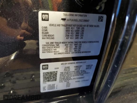 ✅ 2025 GMC Sierra 1500 Denali • VIN: 1GTUUGEL2SZ156847 • Лот: 59610215. Опубликован ранее на Copart с пробегом 1 330 миль. Бесплатный доступ к архиву аукционных продаж из США и подробный отчёт об истории автомобиля на DreamBid. Изображение 12.