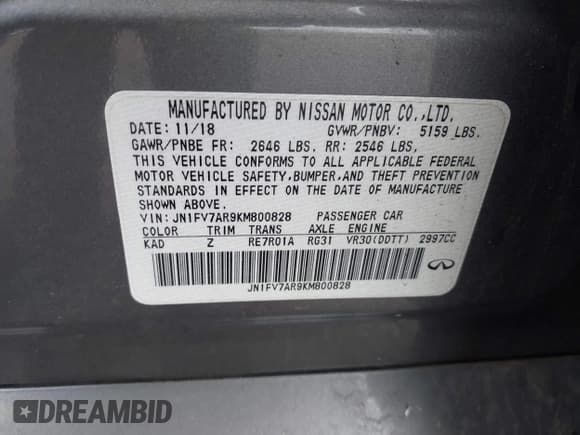 ✅ 2019 Infiniti Q50 Red Sport 400 • VIN: JN1FV7AR9KM800828 • Лот: 42278058. Опубликован ранее на IAAI с пробегом 91 475 миль. Бесплатный доступ к архиву аукционных продаж из США и подробный отчёт об истории автомобиля на DreamBid. Изображение 9.