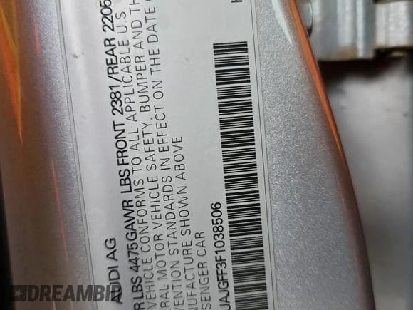 ✅ 2015 Audi A3 Premium • VIN: WAUAJGFF3F1038506 • Lot: 71318035. Listed on Copart with 132,808 mi. Free auction sales archive from the USA and detailed vehicle history report at DreamBid. Image 12.