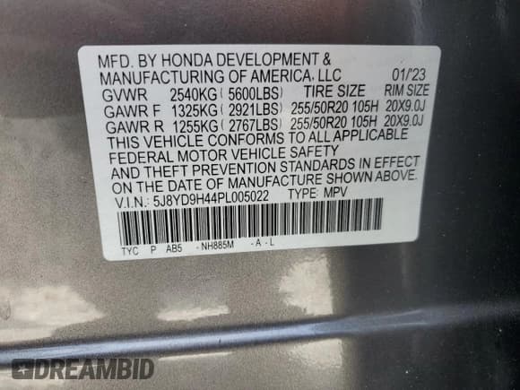 ✅ 2023 Acura MDX Technology • VIN: 5J8YD9H44PL005022 • Lot: 63839915. Wystawiony na Copart z przebiegiem 34 911 mil. Bezpłatny archiwum sprzedaży aukcyjnych z USA i szczegółowy raport historii pojazdu na DreamBid. Zdjęcie 13.