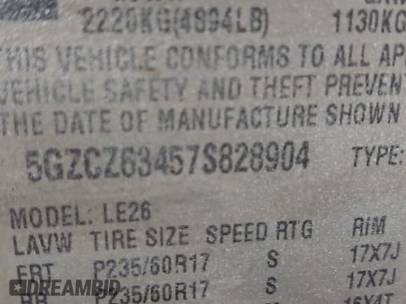 ✅ 2007 Saturn VUE V6 • VIN: 5GZCZ63457S828904 • Лот: 42744025. Опубликован ранее на IAAI с пробегом 131 904 миль. Бесплатный доступ к архиву аукционных продаж из США и подробный отчёт об истории автомобиля на DreamBid. Изображение 9.