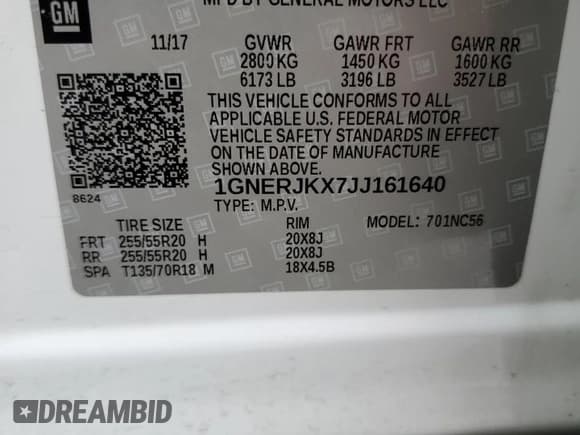 ✅ 2018 Chevrolet Traverse RS • VIN: 1GNERJKX7JJ161640 • Lot: 86476855. Wystawiony na Copart z przebiegiem 74 017 mil. Bezpłatny archiwum sprzedaży aukcyjnych z USA i szczegółowy raport historii pojazdu na DreamBid. Zdjęcie 14.