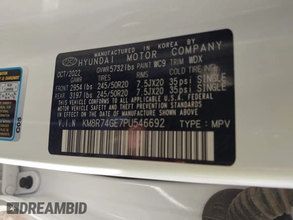 ✅ 2023 Hyundai Palisade Calligraphy • VIN: KM8R74GE7PU546692 • Лот: 40880090. Опубликован ранее на IAAI с пробегом 22 924 миль. Бесплатный доступ к архиву аукционных продаж из США и подробный отчёт об истории автомобиля на DreamBid. Изображение 9.