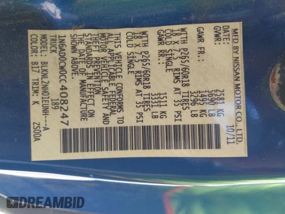 ✅ 2012 Nissan Frontier SV • VIN: 1N6AD0CW0CC408247 • Лот: 42234156. Опубликован ранее на IAAI с пробегом 167 976 миль. Бесплатный доступ к архиву аукционных продаж из США и подробный отчёт об истории автомобиля на DreamBid. Изображение 9.