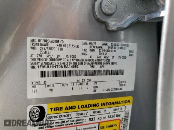 ✅ 2022 Ford Expedition XLT • VIN: 1FMJU1HT0NEA14953 • Лот: 58150705. Опубликован ранее на Copart с пробегом 44 670 миль. Бесплатный доступ к архиву аукционных продаж из США и подробный отчёт об истории автомобиля на DreamBid. Изображение 13.