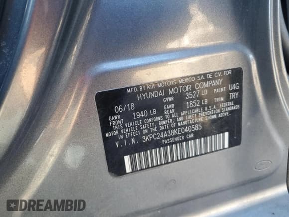 ✅ 2019 Hyundai Accent SE • VIN: 3KPC24A38KE040585 • Лот: 85203044. Опубликован ранее на Copart с пробегом 40 224 миль. Бесплатный доступ к архиву аукционных продаж из США и подробный отчёт об истории автомобиля на DreamBid. Изображение 12.