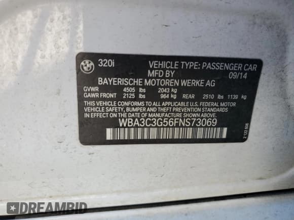 ✅ 2015 BMW 3 Series 320i xDrive • VIN: WBA3C3G56FNS73069 • Лот: 80637165. Опубликован ранее на Copart с пробегом 185 372 миль. Бесплатный доступ к архиву аукционных продаж из США и подробный отчёт об истории автомобиля на DreamBid. Изображение 12.