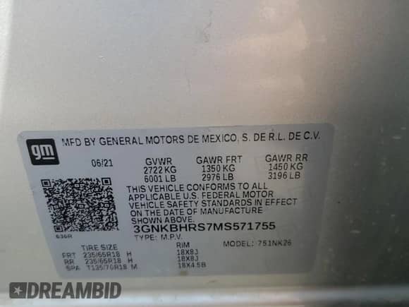 ✅ 2021 Chevrolet Blazer LT • VIN: 3GNKBHRS7MS571755 • Lot: 70458564. Wystawiony na Copart z przebiegiem 51 267 mil mil. Skorzystaj z bezpłatnego archiwum sprzedaży aukcyjnych z USA i zobacz szczegółowy raport historii pojazdu na DreamBid. Zdjęcie 13.