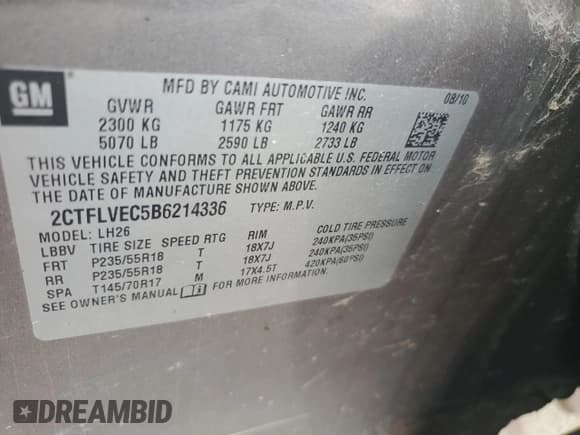 ✅ 2011 GMC Terrain SLT-1 • VIN: 2CTFLVEC5B6214336 • Lot: 86997425. Wystawiony na Copart z przebiegiem 139 737 mil. Bezpłatny archiwum sprzedaży aukcyjnych z USA i szczegółowy raport historii pojazdu na DreamBid. Zdjęcie 13.