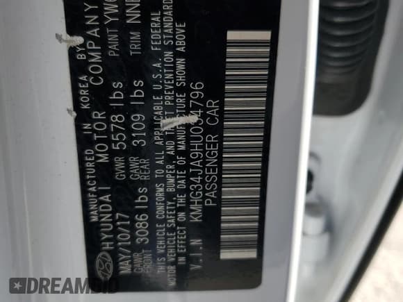 ✅ 2017 Genesis G90 Premium • VIN: KMHG34JA9HU034796 • Lot: 64064915. Listed on Copart with 103,063 mi. Free auction sales archive from the USA and detailed vehicle history report at DreamBid. Image 12.