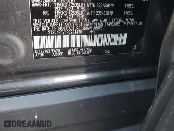 ✅ 2024 Toyota RAV4 XLE Premium • VIN: 2T3C1RFV1RC284430 • Lot: 43248235. Listed on Copart with 4,688 mi. Free auction sales archive from the USA and detailed vehicle history report at DreamBid. Image 14.