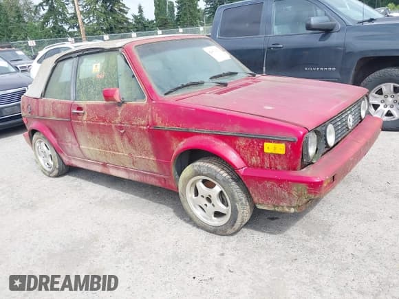 ✅ 1988 Volkswagen Cabriolet • VIN: WVWCA0156JK009943 • Lot: 42652032. Listed on IAAI with 174,205 mi. Free auction sales archive from the USA and detailed vehicle history report at DreamBid. Image 1.