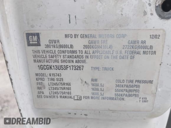 ✅ 2003 Chevrolet Silverado 1500HD LS • VIN: 1GCGK13U53F173267 • Лот: 43744422. Опубликован ранее на IAAI с пробегом Не указан. Бесплатный доступ к архиву аукционных продаж из США и подробный отчёт об истории автомобиля на DreamBid. Изображение 9.