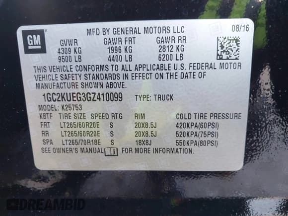 ✅ 2016 Chevrolet Silverado 2500HD Work Truck • VIN: 1GC2KUEG3GZ410099 • Лот: 43182956. Опубликован ранее на IAAI с пробегом 114 462 миль. Бесплатный доступ к архиву аукционных продаж из США и подробный отчёт об истории автомобиля на DreamBid. Изображение 9.