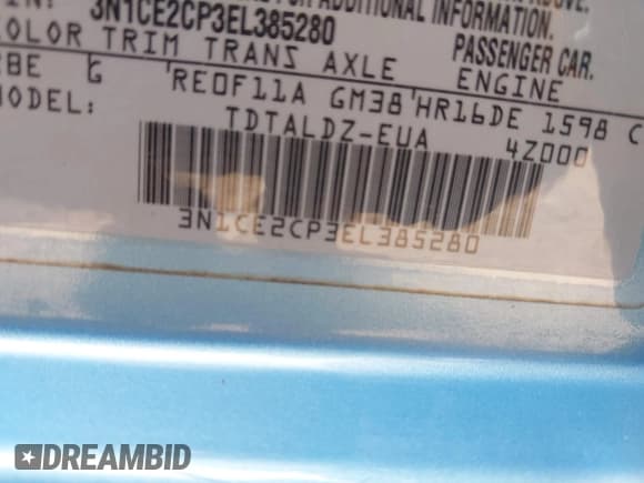 ✅ 2014 Nissan Note SV • VIN: 3N1CE2CP3EL385280 • Лот: 42420225. Опубликован ранее на IAAI с пробегом 125 271 миль. Бесплатный доступ к архиву аукционных продаж из США и подробный отчёт об истории автомобиля на DreamBid. Изображение 9.