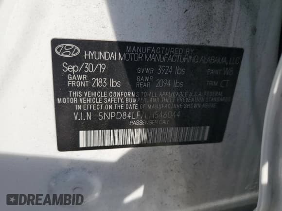 ✅ 2020 Hyundai Elantra Limited • VIN: 5NPD84LF7LH546044 • Лот: 80368005. Опубликован ранее на Copart с пробегом 85 844 миль. Бесплатный доступ к архиву аукционных продаж из США и подробный отчёт об истории автомобиля на DreamBid. Изображение 12.