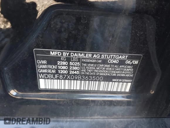 ✅ 2009 Mercedes-Benz E 350 Luxury • VIN: WDBUF87X09B363500 • Lot: 41887658. Listed on IAAI with 199,703 mi. Free auction sales archive from the USA and detailed vehicle history report at DreamBid. Image 9.