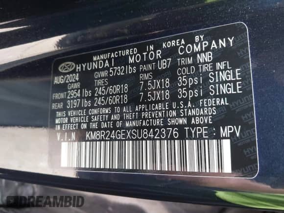 2025 Hyundai Palisade SEL с VIN KM8R24GEXSU842376, выставлен на аукционе IAAI как лот 43019245 с пробегом 12 680 миль миль и . История ставок и продаж доступна на DreamBid. Изображение 9.