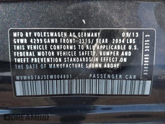 ✅ 2014 Volkswagen Golf GTI Wolfsburg Edition • VIN: WVWHD7AJ3EW004801 • Lot: 42992510. Listed on IAAI with 133,163 mi. Free auction sales archive from the USA and detailed vehicle history report at DreamBid. Image 9.