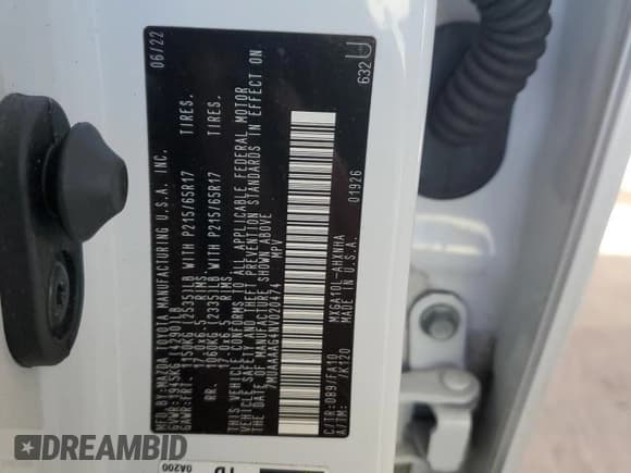 ✅ 2022 Toyota Corolla Cross L • VIN: 7MUAAAAG4NV020474 • Lot: 87018265. Listed on Copart with 29,372 mi. Free auction sales archive from the USA and detailed vehicle history report at DreamBid. Image 13.