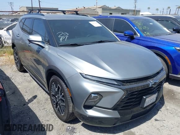 ✅ 2023 Chevrolet Blazer RS • VIN: 3GNKBKRS2PS142637 • Lot: 42452446. Listed on IAAI with 29,572 mi. Free auction sales archive from the USA and detailed vehicle history report at DreamBid. Image 1.