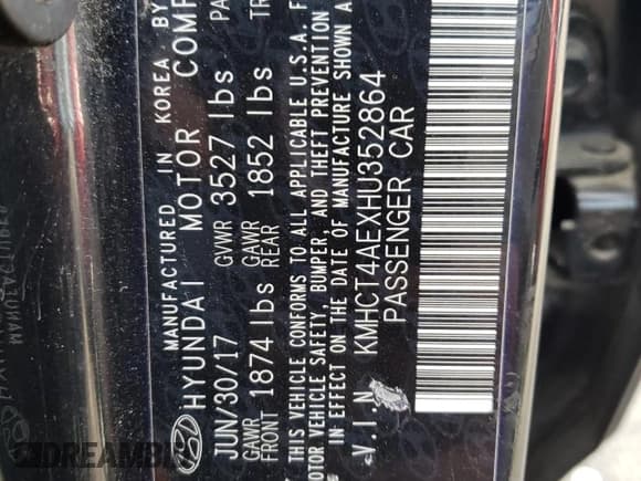 ✅ 2017 Hyundai Accent SE • VIN: KMHCT4AEXHU352864 • Лот: 72955504. Опубликован ранее на Copart с пробегом 72 517 миль. Бесплатный доступ к архиву аукционных продаж из США и подробный отчёт об истории автомобиля на DreamBid. Изображение 12.