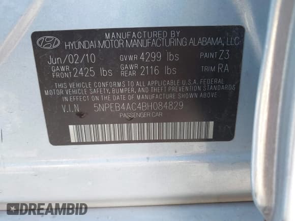 ✅ 2011 Hyundai Sonata GLS • VIN: 5NPEB4AC4BH084829 • Лот: 43573479. Опубликован ранее на IAAI с пробегом Не указан. Бесплатный доступ к архиву аукционных продаж из США и подробный отчёт об истории автомобиля на DreamBid. Изображение 9.