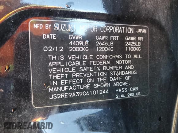 ✅ 2012 Suzuki Kizashi SE • VIN: JS2RE9A39C6101244 • Лот: 88559915. Опубликован ранее на Copart с пробегом 171 282 миль. Бесплатный доступ к архиву аукционных продаж из США и подробный отчёт об истории автомобиля на DreamBid. Изображение 12.