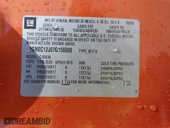 ✅ 2007 Chevrolet Avalanche LTZ • VIN: 3GNEC12J07G156688 • Lot: 42095186. Listed on IAAI with 224,714 mi. Free auction sales archive from the USA and detailed vehicle history report at DreamBid. Image 9.