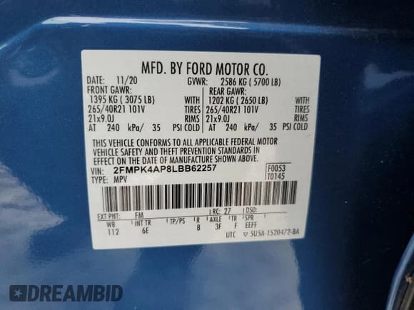 ✅ 2020 Ford Edge ST • VIN: 2FMPK4AP8LBB62257 • Lot: 88553695. Wystawiony na Copart z przebiegiem 34 862 mil. Bezpłatny archiwum sprzedaży aukcyjnych z USA i szczegółowy raport historii pojazdu na DreamBid. Zdjęcie 13.