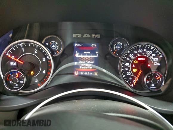 ✅ 2024 Ram 2500 Big Horn • VIN: 3C6UR5JLXRG337515 • Lot: 96609065. Listed on Copart with 34,164 mi. Free auction sales archive from the USA and detailed vehicle history report at DreamBid. Image 9.