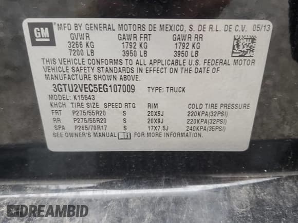 ✅ 2014 GMC Sierra 1500 SLT • VIN: 3GTU2VEC5EG107009 • Lot: 85112675. Listed on Copart with 115,191 mi. Free auction sales archive from the USA and detailed vehicle history report at DreamBid. Image 12.