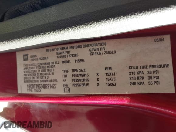 ✅ 2004 Chevrolet Colorado LS Z71 • VIN: 1GCDT196348221427 • Lot: 41546971. Listed on IAAI with 114,467 mi. Free auction sales archive from the USA and detailed vehicle history report at DreamBid. Image 9.