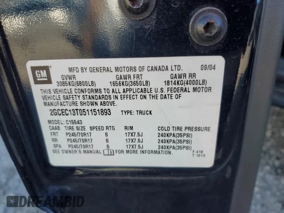 ✅ 2005 Chevrolet Silverado 1500 LS • VIN: 2GCEC13T051151893 • Лот: 81297004. Опубликован ранее на Copart с пробегом 211 306 миль. Бесплатный доступ к архиву аукционных продаж из США и подробный отчёт об истории автомобиля на DreamBid. Изображение 12.