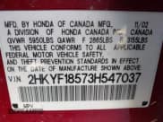 ✅ 2003 Honda Pilot EX • VIN: 2HKYF18573H547037 • Lot: 43449497. Listed on IAAI with 255,923 mi. Free auction sales archive from the USA and detailed vehicle history report at DreamBid. Image 9.