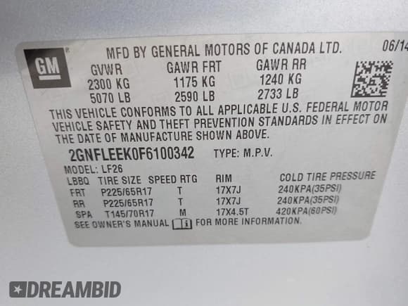 ✅ 2015 Chevrolet Equinox LS • VIN: 2GNFLEEK0F6100342 • Лот: 42873031. Опубликован ранее на IAAI с пробегом 107 664 миль. Бесплатный доступ к архиву аукционных продаж из США и подробный отчёт об истории автомобиля на DreamBid. Изображение 9.