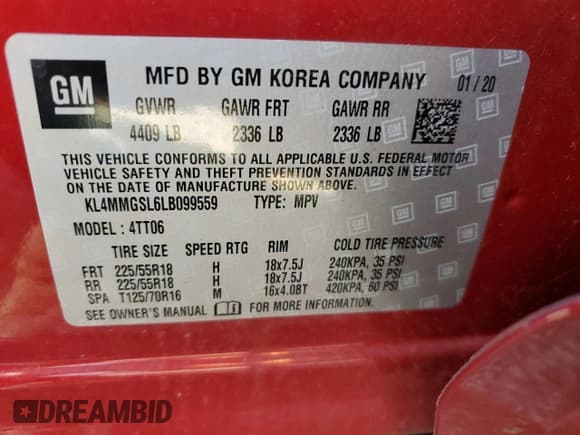 ✅ 2020 Buick Encore GX Essence • VIN: KL4MMGSL6LB099559 • Lot: 84610255. Listed on Copart with 33,292 mi. Free auction sales archive from the USA and detailed vehicle history report at DreamBid. Image 14.