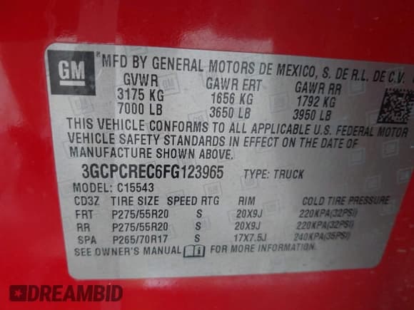✅ 2015 Chevrolet Silverado 1500 LT • VIN: 3GCPCREC6FG123965 • Lot: 43725085. Wystawiony na IAAI z przebiegiem 196 467 mil. Bezpłatny archiwum sprzedaży aukcyjnych z USA i szczegółowy raport historii pojazdu na DreamBid. Zdjęcie 9.