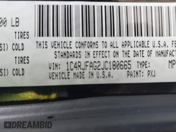 2018 Jeep Grand Cherokee Altitude с VIN 1C4RJFAG2JC180665, выставлен на аукционе IAAI как лот 41681801 с пробегом 102 320 миль миль и . История ставок и продаж доступна на DreamBid. Изображение 9.