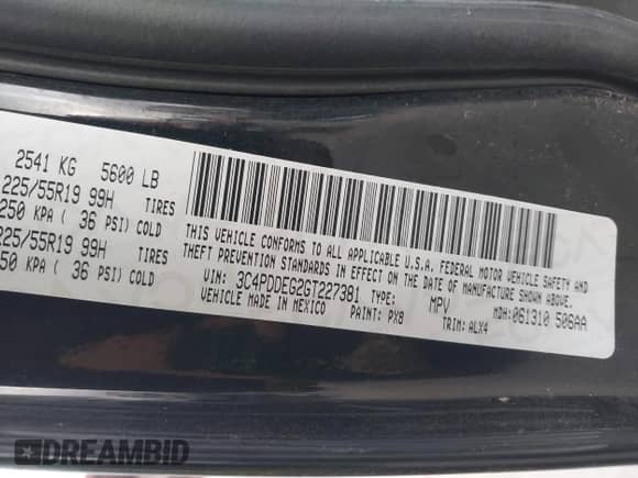 2016 Dodge Journey R/T z VIN 3C4PDDEG2GT227381, wystawiony jako IAAI lot #43515570 z przebiegiem 119 102 mil mil oraz . Historia ofert i sprzedaży dostępna na DreamBid. Obrazek 9.