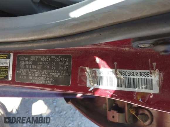 ✅ 2006 Hyundai Accent GLS • VIN: KMHCN46C66U036960 • Лот: 42668171. Опубликован ранее на IAAI с пробегом 100 508 миль. Бесплатный доступ к архиву аукционных продаж из США и подробный отчёт об истории автомобиля на DreamBid. Изображение 9.