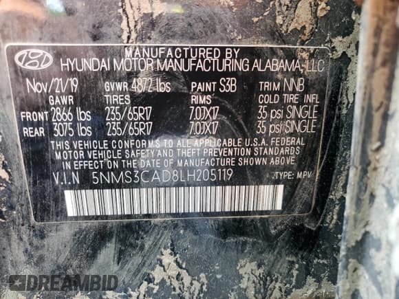 ✅ 2020 Hyundai Santa Fe SEL • VIN: 5NMS3CAD8LH205119 • Lot: 62350824. Wystawiony na Copart z przebiegiem Nie podano. Bezpłatny archiwum sprzedaży aukcyjnych z USA i szczegółowy raport historii pojazdu na DreamBid. Zdjęcie 12.