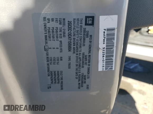 ✅ 2007 Chevrolet Silverado 1500 LS • VIN: 2GCEC13C471569604 • Lot: 73043994. Listed on Copart with 210,824 mi. Free auction sales archive from the USA and detailed vehicle history report at DreamBid. Image 12.