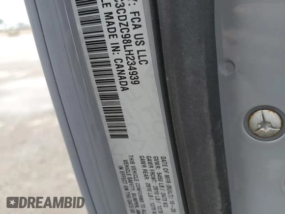 ✅ 2020 Dodge Challenger SRT Hellcat Widebody • VIN: 2C3CDZC98LH234939 • Lot: 58584935. Wystawiony na Copart z przebiegiem Nie podano. Bezpłatny archiwum sprzedaży aukcyjnych z USA i szczegółowy raport historii pojazdu na DreamBid. Zdjęcie 13.