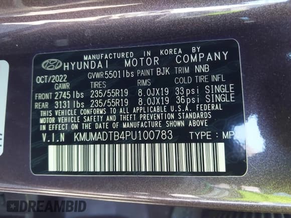 ✅ 2023 Genesis GV70 2.5T • VIN: KMUMADTB4PU100783 • Lot: 43537248. Listed on IAAI with 55,576 mi. Free auction sales archive from the USA and detailed vehicle history report at DreamBid. Image 9.