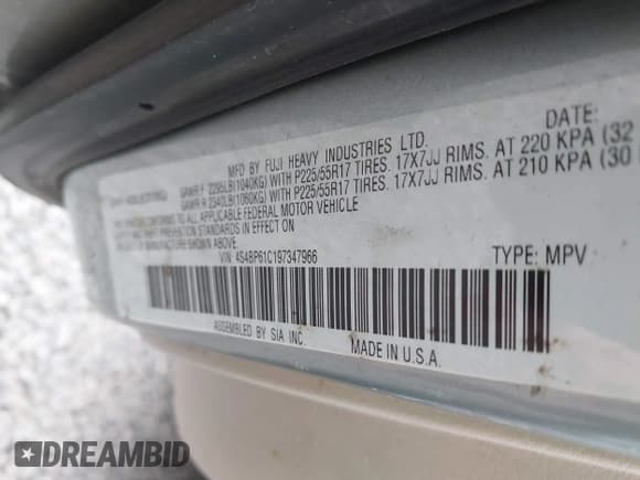 ✅ 2009 Subaru Outback Special Edition • VIN: 4S4BP61C197347966 • Lot: 42598178. Listed on IAAI with 192,296 mi. Free auction sales archive from the USA and detailed vehicle history report at DreamBid. Image 9.