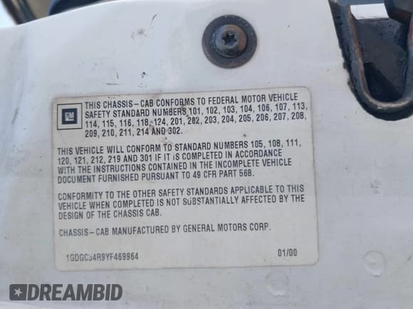 ✅ 2000 GMC Sierra 3500 • VIN: 1GDGC34R9YF469964 • Lot: 41510448. Listed on IAAI with 220,808 mi. Free auction sales archive from the USA and detailed vehicle history report at DreamBid. Image 9.